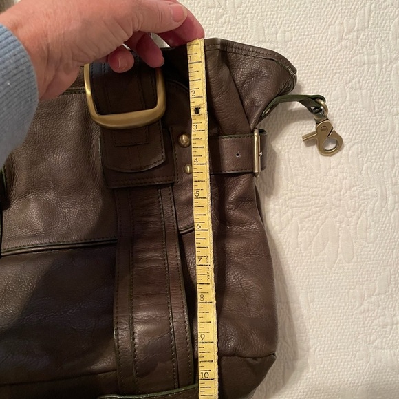 Sabina New York Dark Olive Green Genuine Leather Shoulder Handbag Purse EUC - Picture 14 of 15